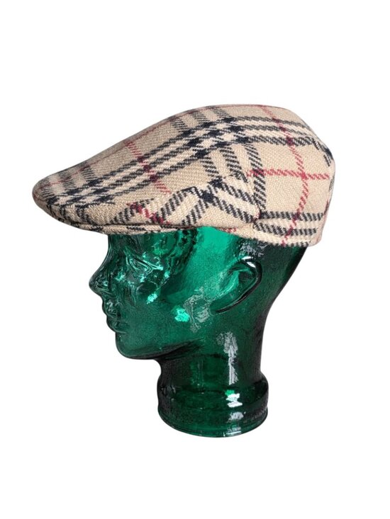 Vintage Burberry Wool Nova Check Newsboy Cap Size L - Picture 3 of 4